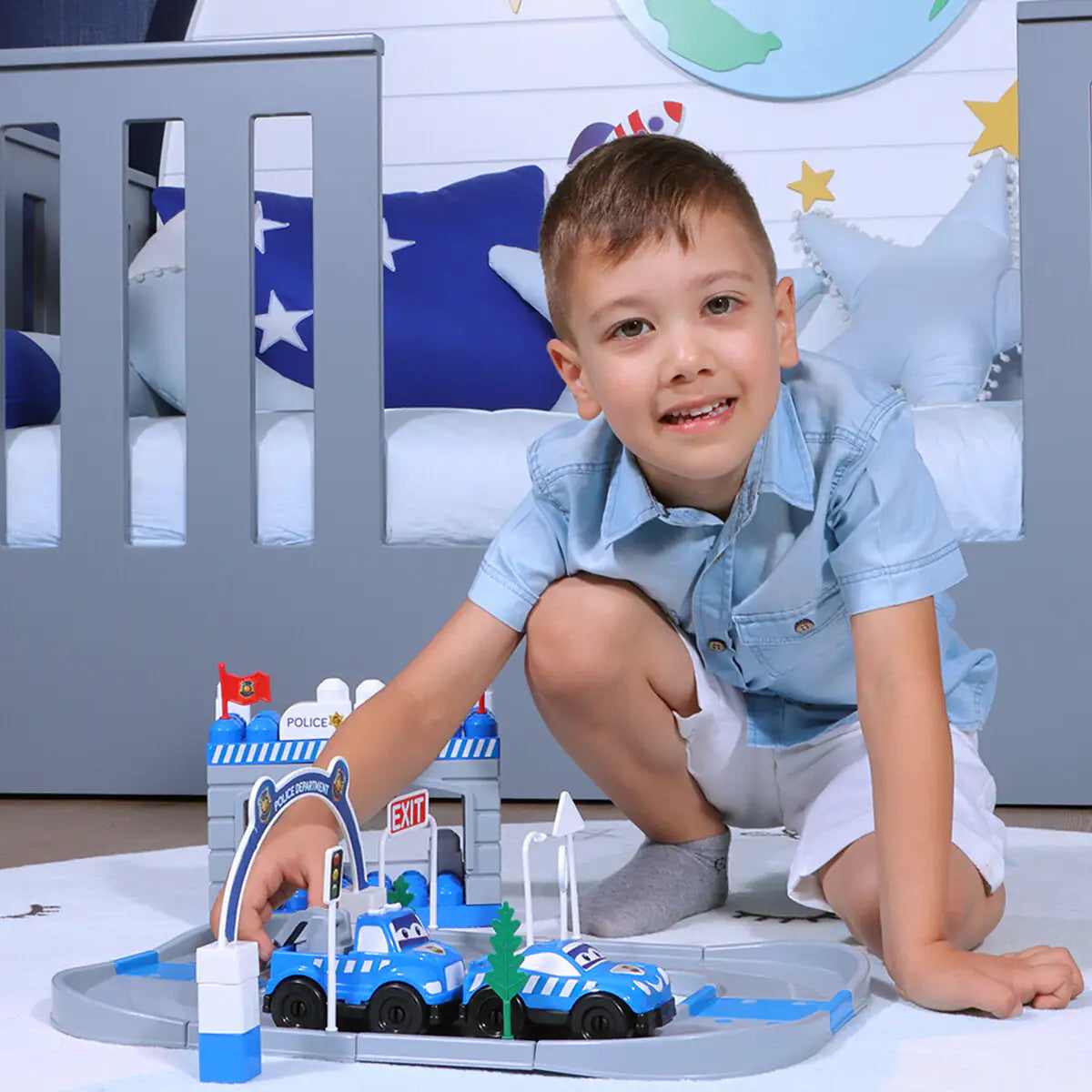 🚨 Build Courage & Creativity : 52-Piece Police Adventure Set for Real-Life Heroes in Training!