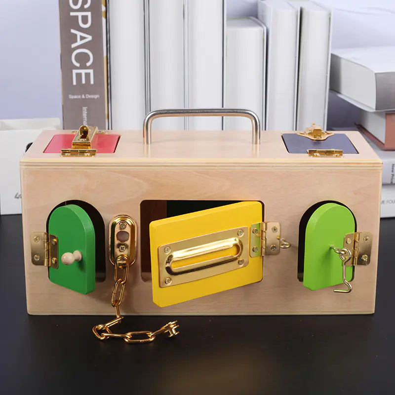 Wooden Montessori Lock Box | Develop Fine Motor Skills, Focus & Practical Life