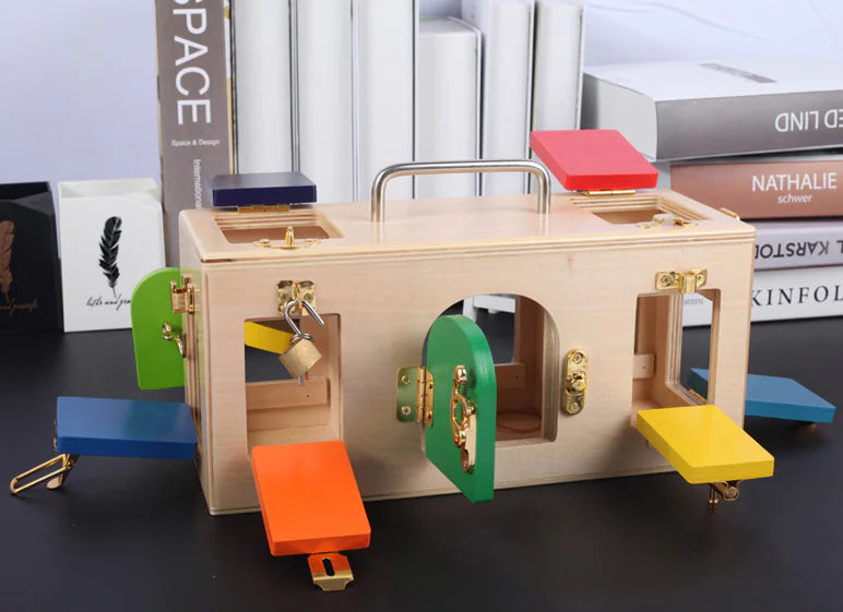Wooden Montessori Lock Box | Develop Fine Motor Skills, Focus & Practical Life