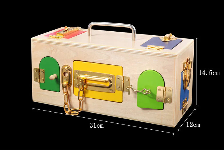 Wooden Montessori Lock Box | Develop Fine Motor Skills, Focus & Practical Life
