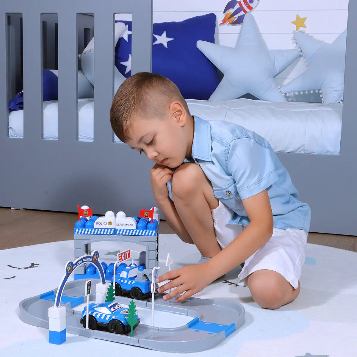 🚨 Build Courage & Creativity : 52-Piece Police Adventure Set for Real-Life Heroes in Training!