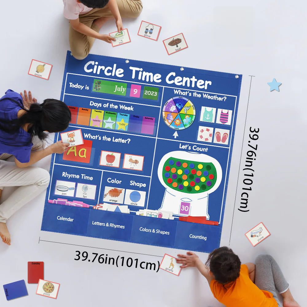 Circle Time Learning Center Card Bag | All-in-One Calendar, Weather & Math Kit