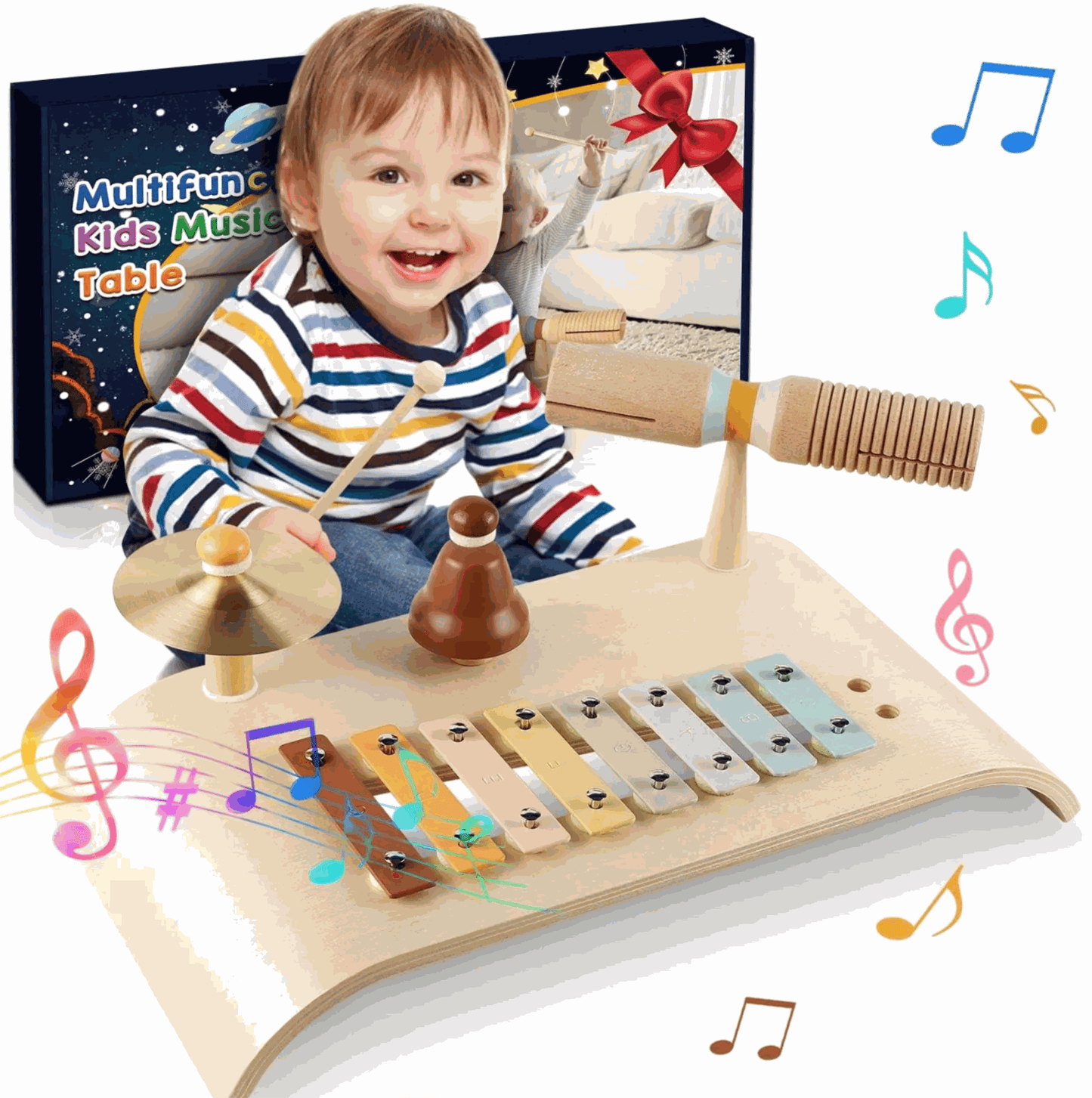 Rhythm & Reach: All-In-One Montessori Wooden Musical Activity Table! š„š