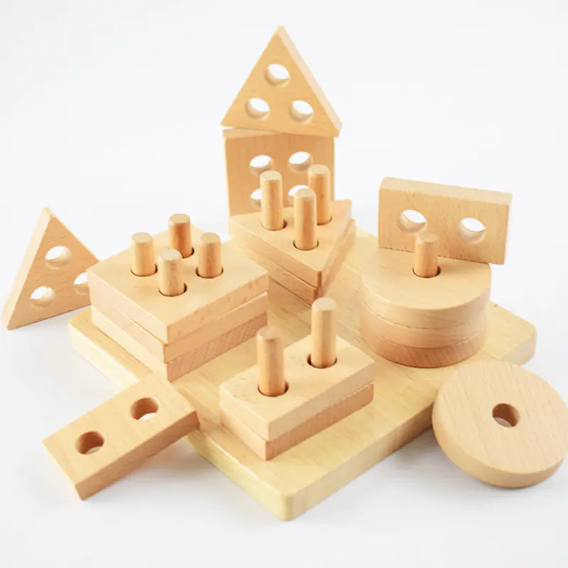 Smart Play, Strong Minds - Montessori Wooden Blocks That Teach Balance & Patience!
