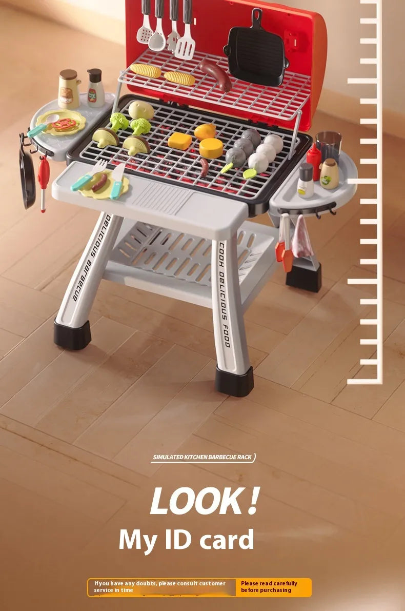 Master the Grill: Simulation Kitchen Cooking Spray Barbecue Table Toy Suit