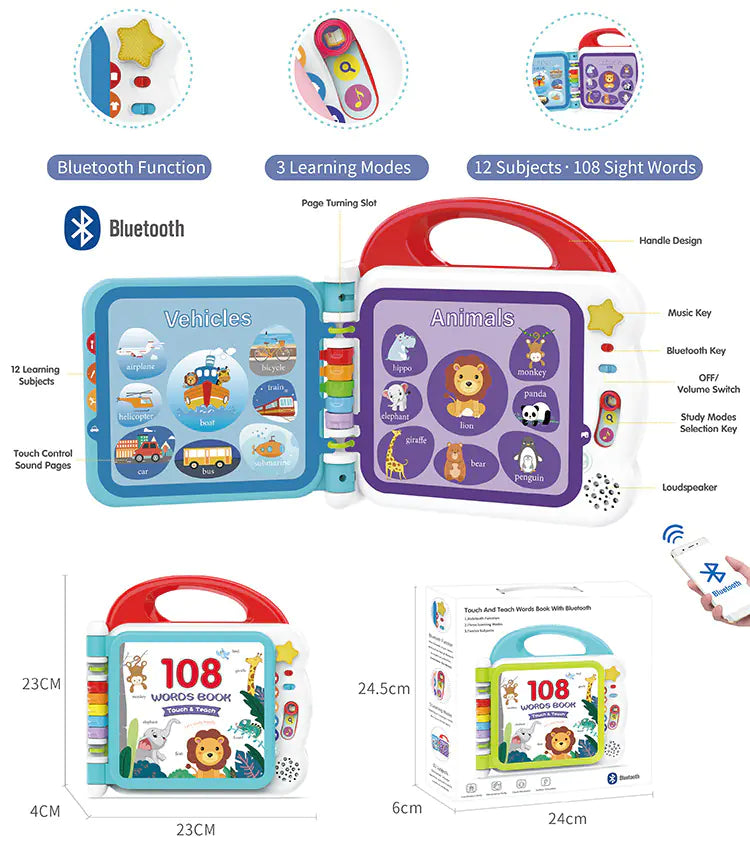 Speak & Learn: 108 Words Bluetooth English Reading Machine! 🗣️🎶