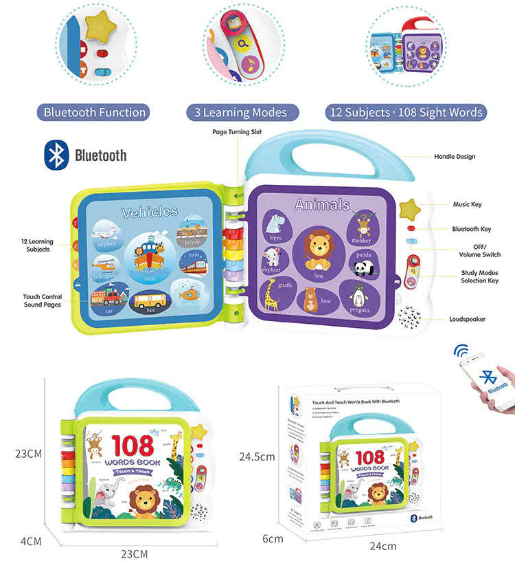 Speak & Learn: 108 Words Bluetooth English Reading Machine! 🗣️🎶