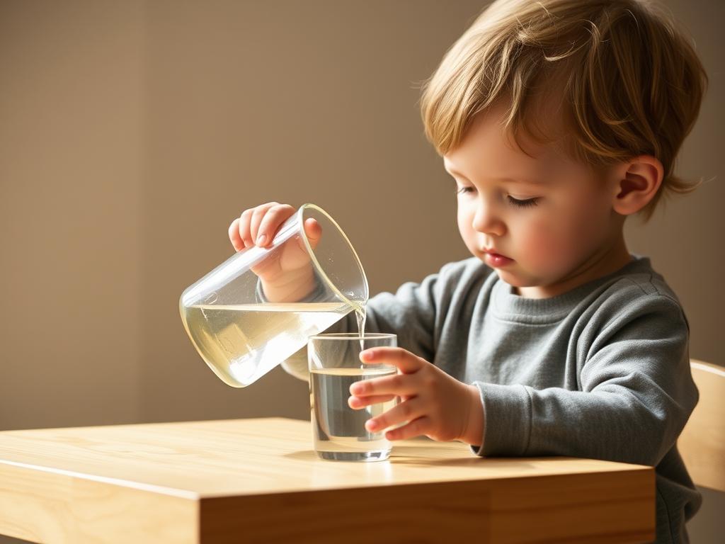 Practical life activities in Montessori with child-sized tools for home routines