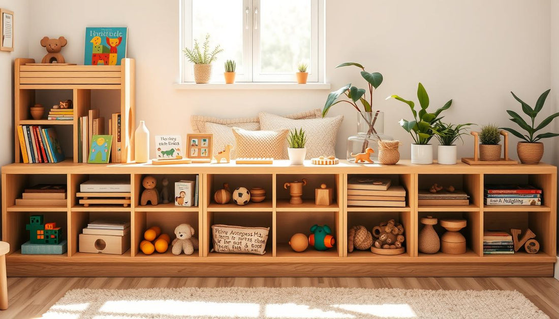 Montessori shelf organization