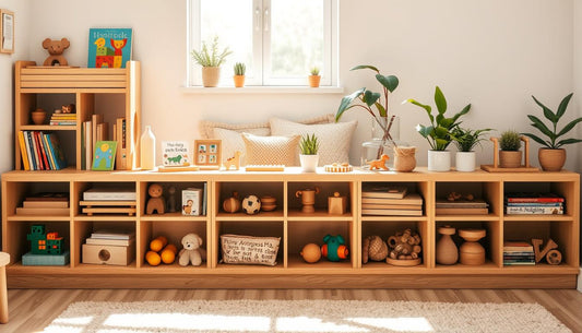 Montessori shelf organization