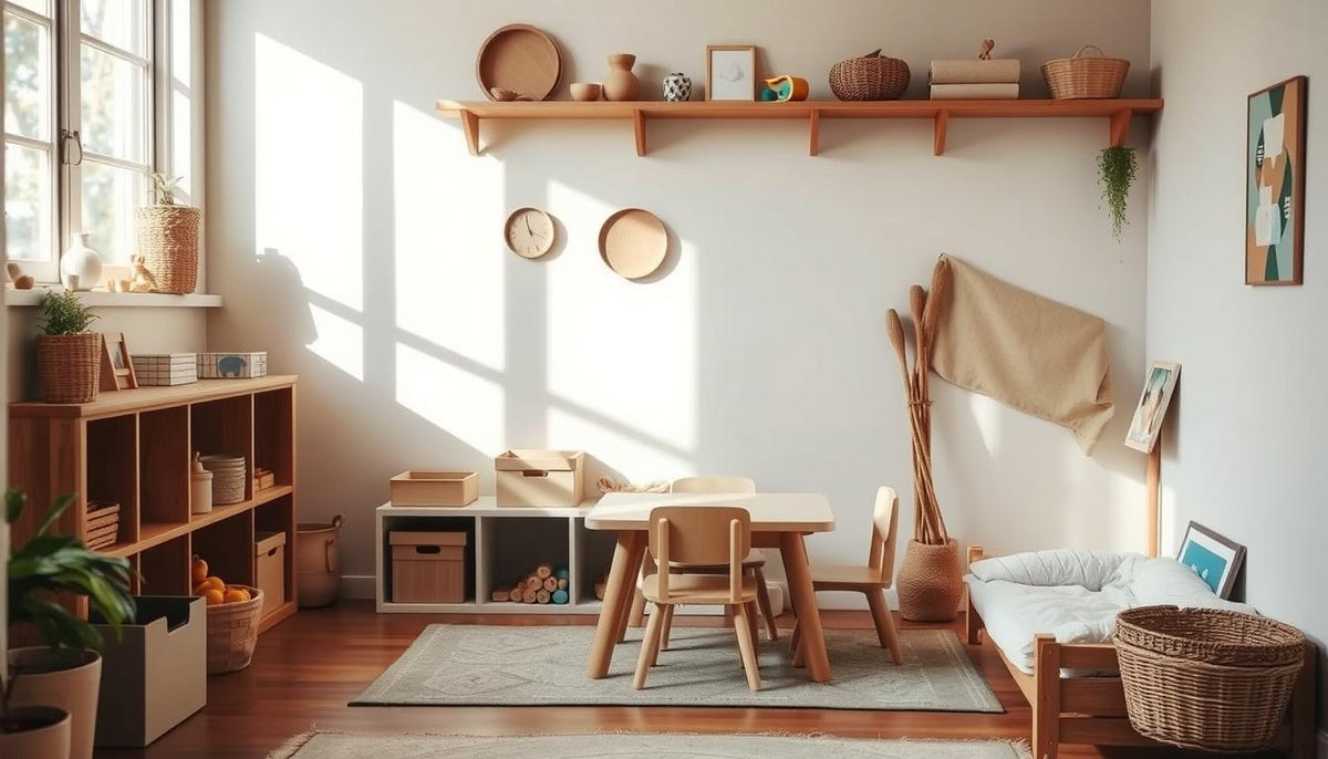 DIY Montessori toys for 3-year-olds on a simple learning shelf