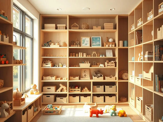 organize montessori toy shelf