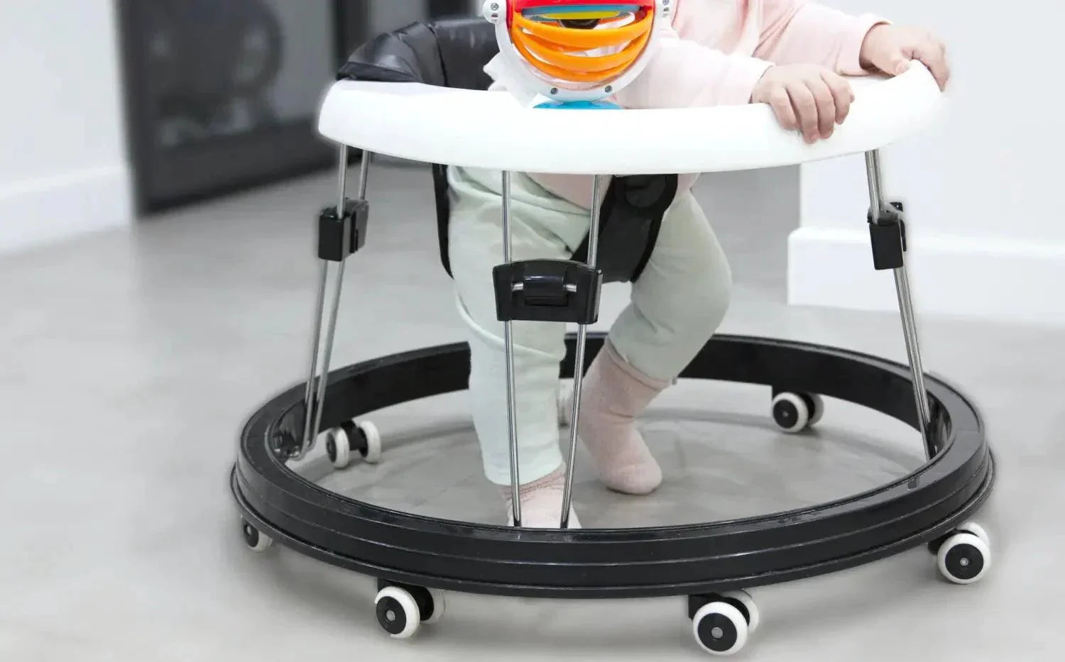 Push walker toys with stability, milestone and safety guidance