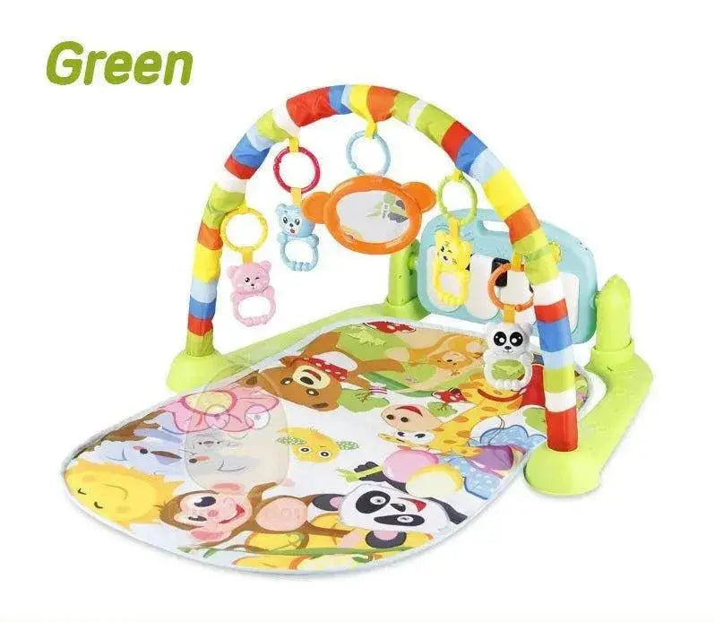Montessori play gym prepared for supervised awake baby play