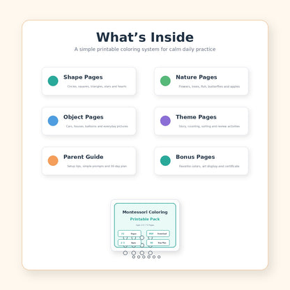 Montessori Coloring Pages Printable Pack (72 Pages) | Ages 2–5