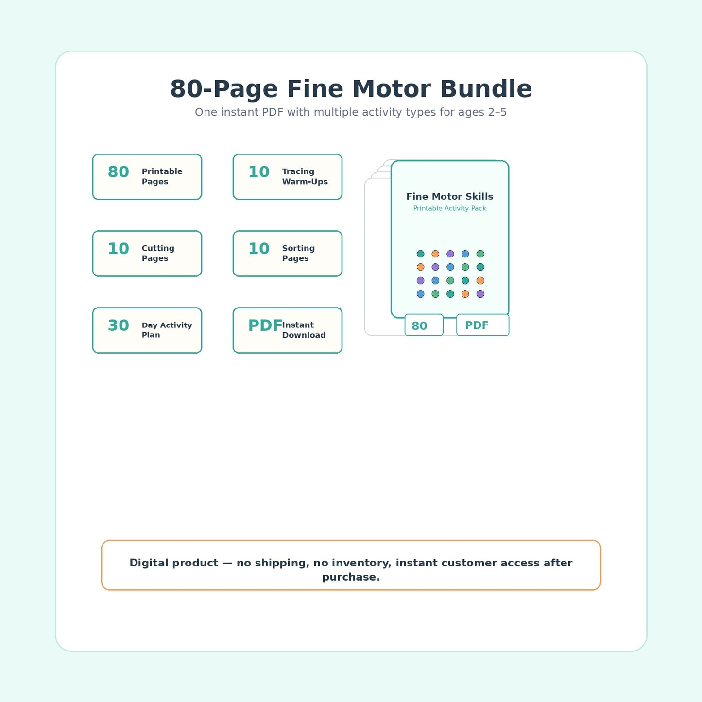 Fine Motor Skills Printable Activity Pack (80 Pages) | Ages 2–5