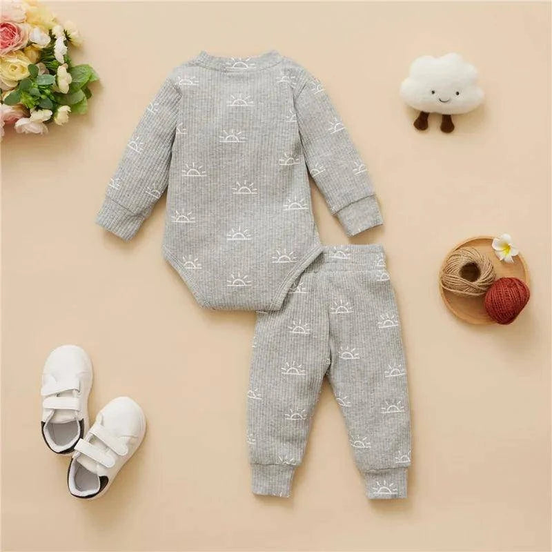 Introducing Our Adorable and Practical Newborn Fashion Bundle: Baby Bodysuits and Elastic Pants Set - Home Kartz