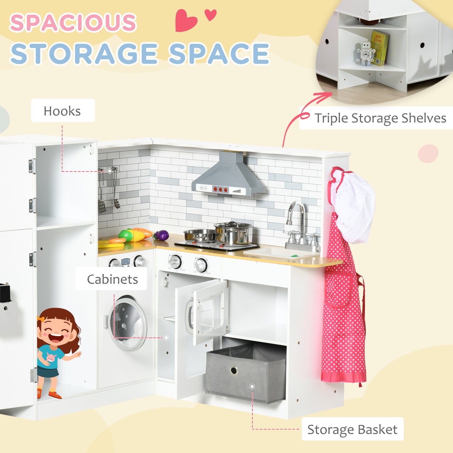 The Only Play Kitchen That Looks as Good as Yours. A Space-Saving Corner Masterpiece Crafted from Premium MDF for Years of Elegant, Screen-Free Discovery