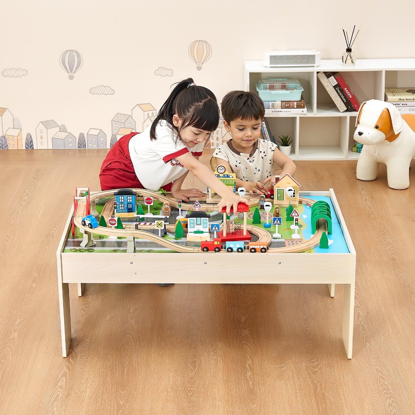 The Reversible 84-Piece Master Set That Grows From a Railway Adventure to a Homework Station in Seconds