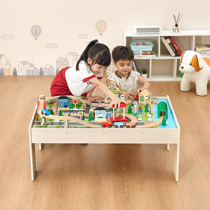 The Reversible 84-Piece Master Set That Grows From a Railway Adventure to a Homework Station in Seconds