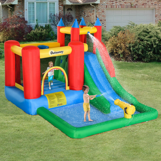 6-in-1 Inflatable Water Slide and Splash Pool