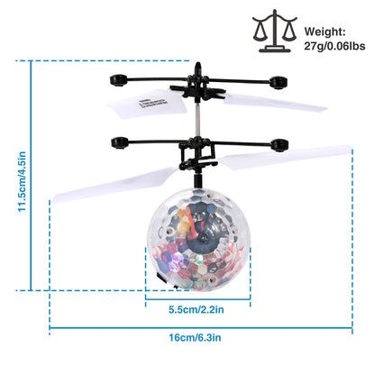Hand-Controlled Flying Ball Toy with LED Lights