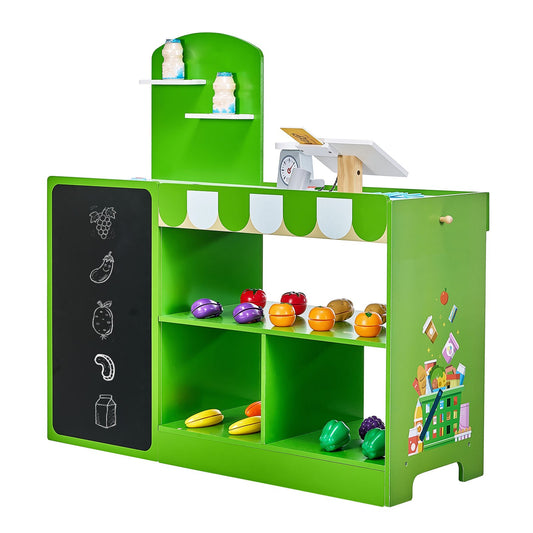 Wooden Grocery Store Market Stand for Kids