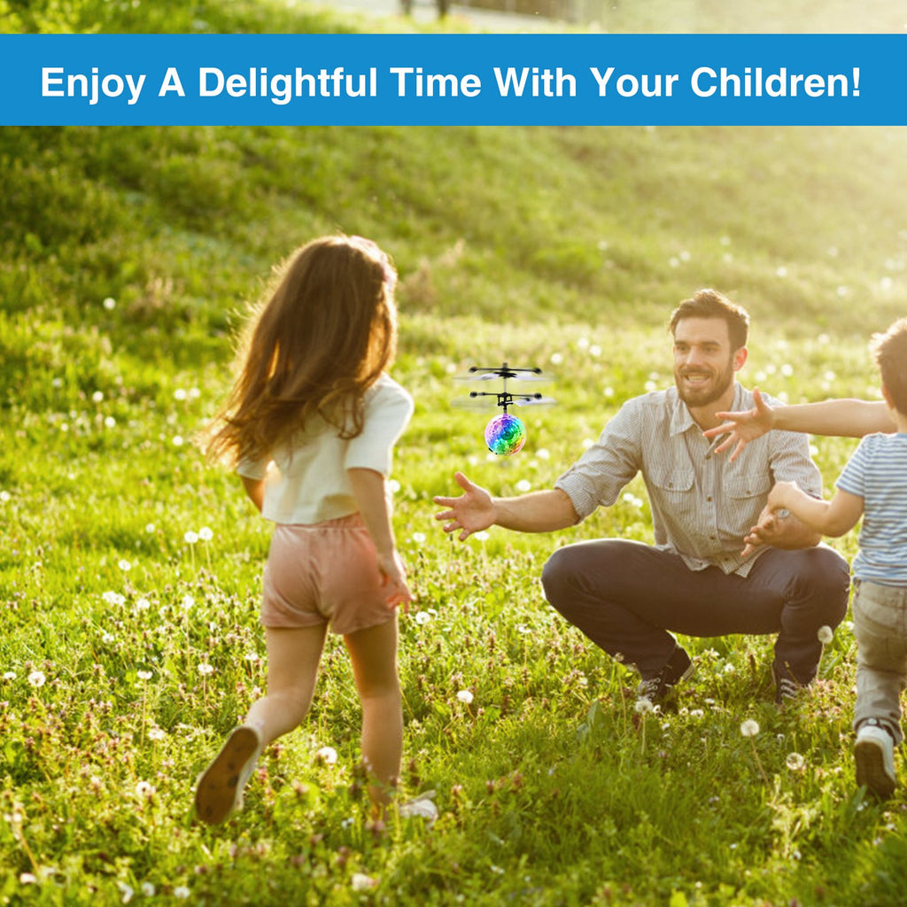 🚀 Hand-Control LED RC Flying Ball – Smart Infrared Induction Mini Drone for Kids