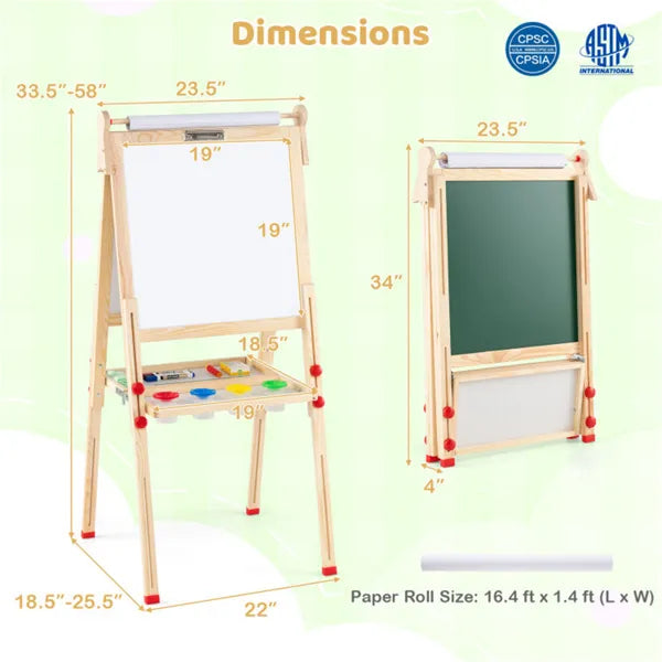 🎨 From First Scribbles to Fine Art. The Adjustable 3-in-1 Wooden Studio That Grows With Your Child from Ages 3 to 14