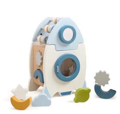 Montessori Wooden 5-in-1 Educational Toy | Multi-Activity Center for Skills & Focus Eco Kids Bay