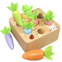 Harvest the Fun: Montessori Macron Carrot Harvest Wooden Toy Set! 🥕🎨