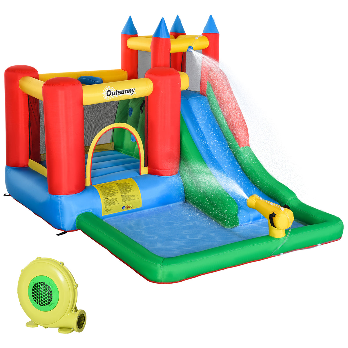 6-in-1 Inflatable Water Slide and Splash Pool