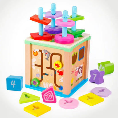 Endless Ways to Learn & Play : The Large Wooden Bead Box That Boosts Focus, Counting, and Creativity