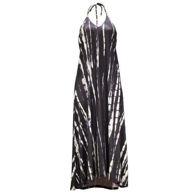 Women’s Sexy Sleeveless Necktie Maxi Dress – Boho Backless Summer Dress - Home Kartz