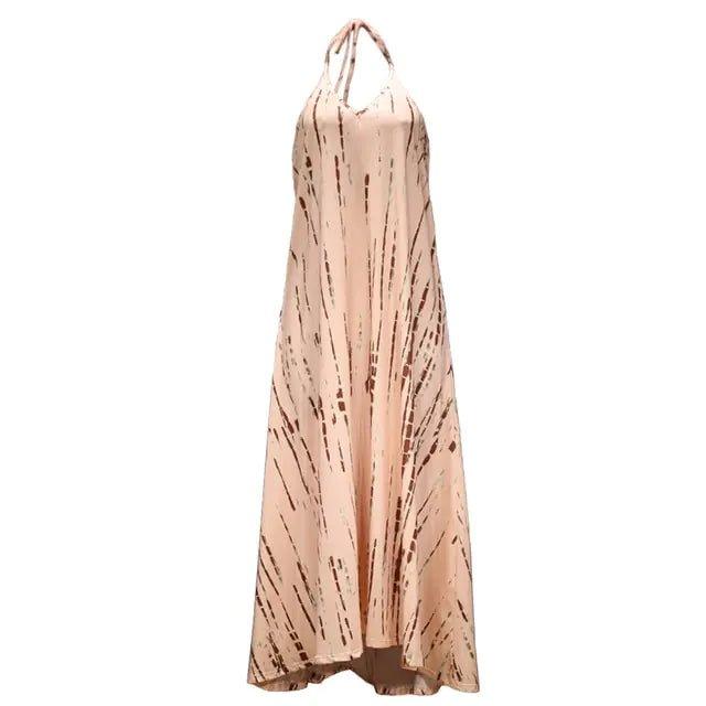 Women’s Sexy Sleeveless Necktie Maxi Dress – Boho Backless Summer Dress - Home Kartz