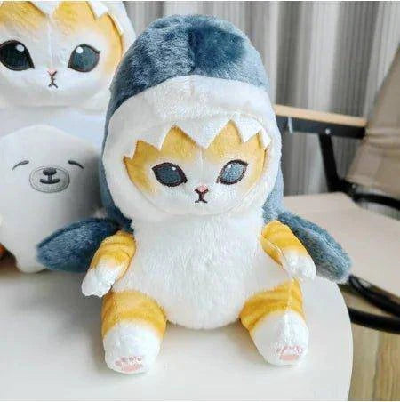 Charming 20cm Cute Shark Cat & Fried Shrimp Cat Plush Doll Pendant - Perfect for Decor and Gifts - Home Kartz