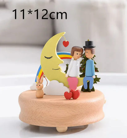 Rotating Wooden Music Box: Handcrafted Carousel for Timeless Joy & Soothing Melodies