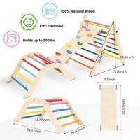 Pink Montessori Foldable Climbing Triangle Set (2-Piece) | Indoor Toddler Climbing Gym for Ages 1-3 Eco Kids Bay