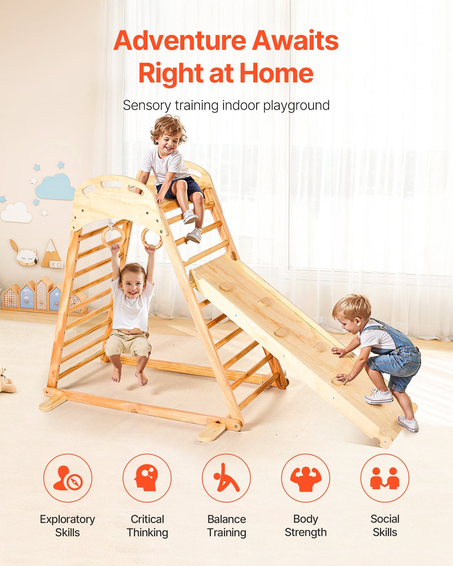 Climb, Slide, Swing, & Succeed. Give Your Child the Heavy-Duty 4 in 1 Indoor Playground Designed to Master Coordination and Independent Confidence