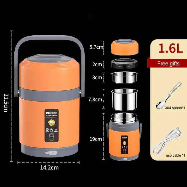 🍱 USB Electric Heated Lunch Box | Stainless Steel, Portable & Perfect for Hot Meals on the Go 🌟 - Home Kartz