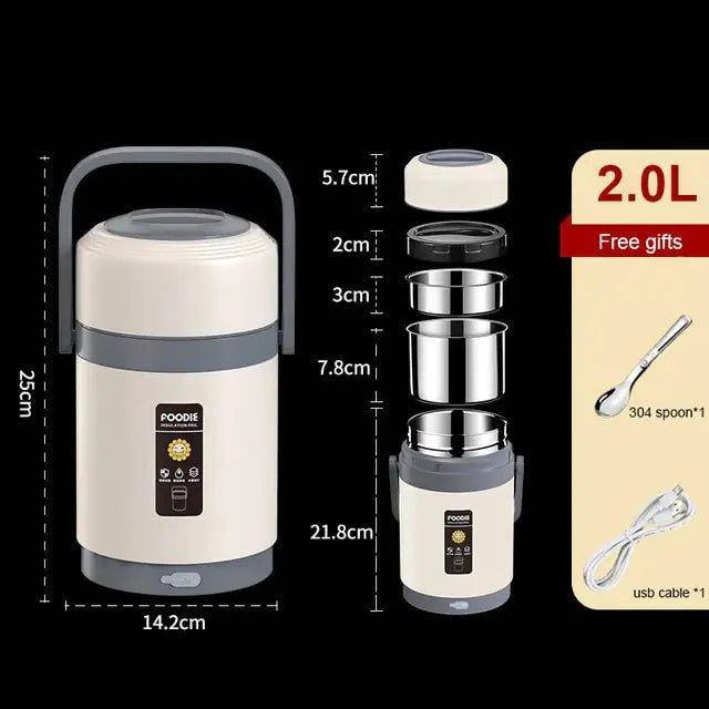 🍱 USB Electric Heated Lunch Box | Stainless Steel, Portable & Perfect for Hot Meals on the Go 🌟 - Home Kartz