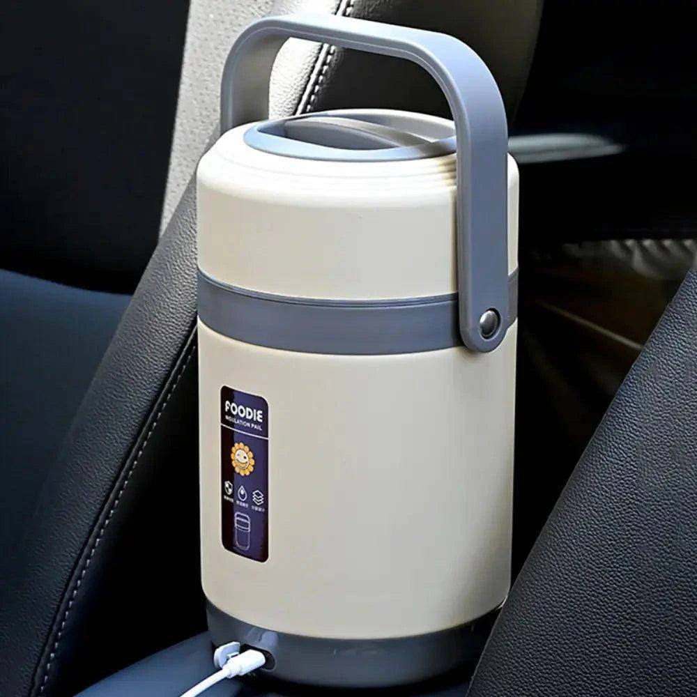 🍱 USB Electric Heated Lunch Box | Stainless Steel, Portable & Perfect for Hot Meals on the Go 🌟 - Home Kartz