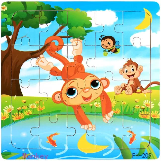Puzzle Play: Montessori 3D Cartoon Animal Car Puzzle (20-Piece)! Eco Kids Bay