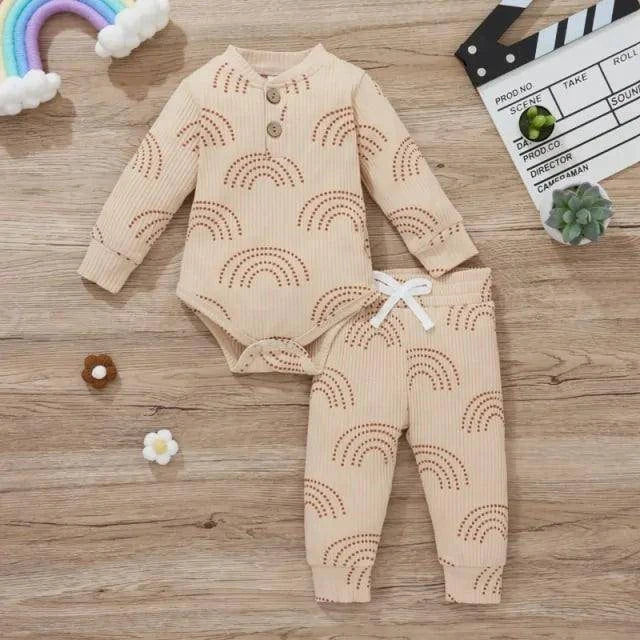 Introducing Our Adorable and Practical Newborn Fashion Bundle: Baby Bodysuits and Elastic Pants Set - Home Kartz