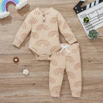 Introducing Our Adorable and Practical Newborn Fashion Bundle: Baby Bodysuits and Elastic Pants Set - Home Kartz