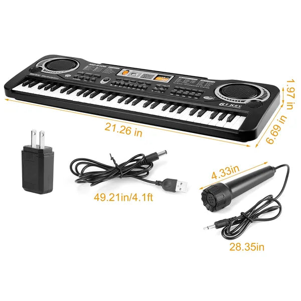 Upgrade Their Talent, Not Just Their Toybox. The 61-Key Professional-Style Keyboard with Microphone, Recording & Master Volume Control