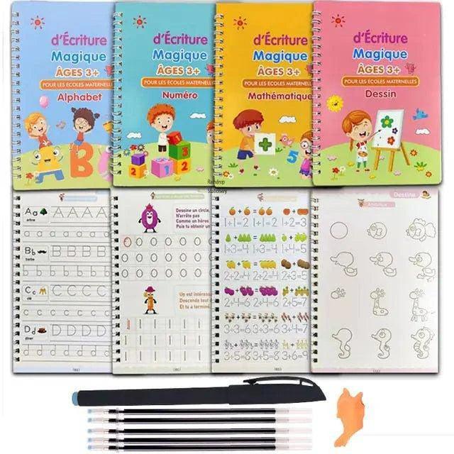 4 Books Pen Magic Copy Book – Make Handwriting Fun and Reusable for Kids - Home Kartz