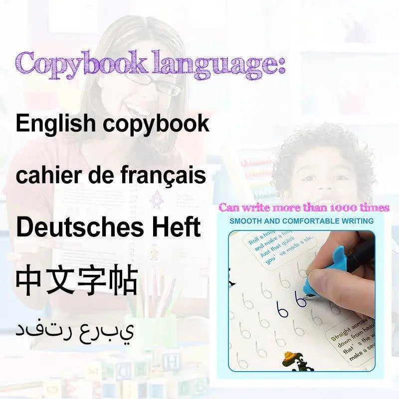4 Books Pen Magic Copy Book – Make Handwriting Fun and Reusable for Kids - Home Kartz