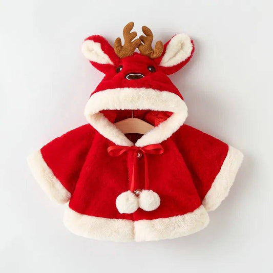 Adorable Christmas Elk Plush Baby Jacket | Cozy & Festive Winter Wear - Home Kartz