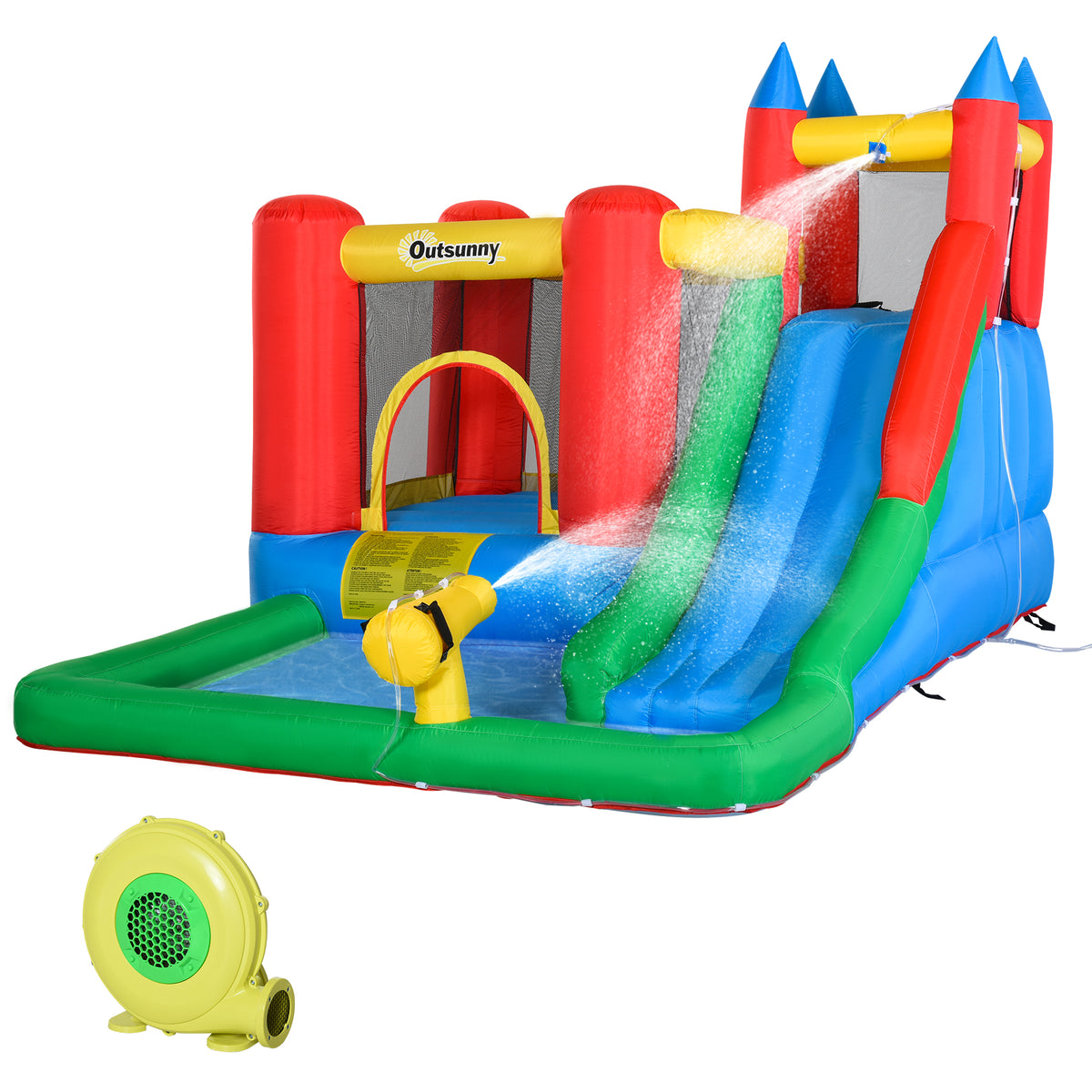 6-in-1 Inflatable Water Slide and Splash Pool